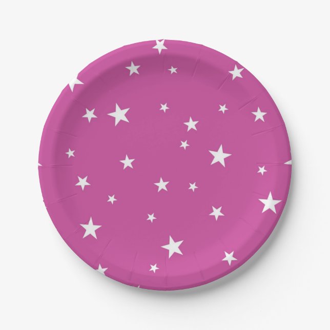 Prato De Papel Padrão de estrelas (Frente)