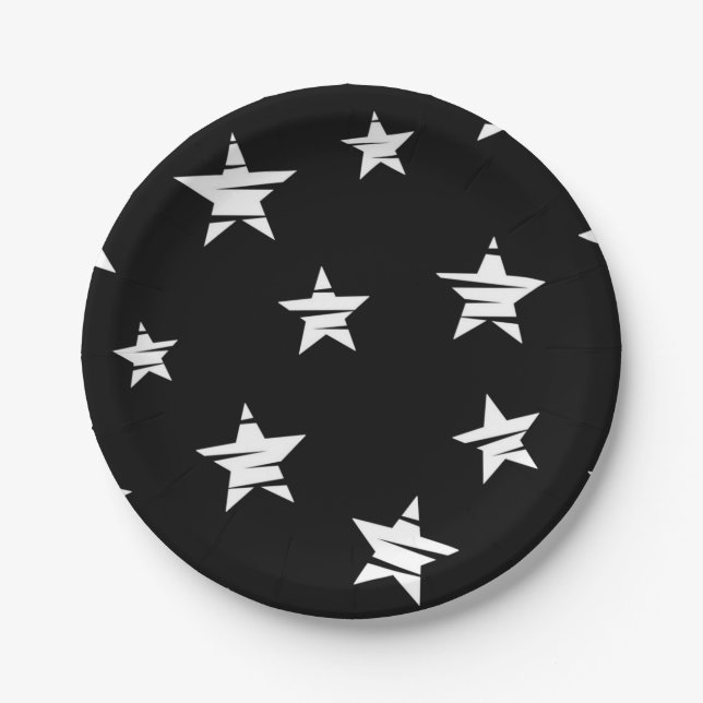 Prato De Papel Padrão de estrelas (Frente)