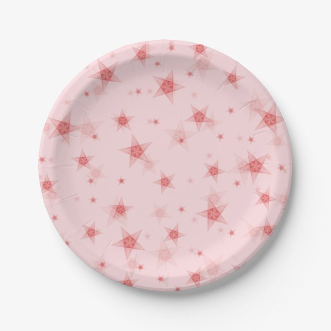 Prato De Papel Padrão de estrelas (Frente)
