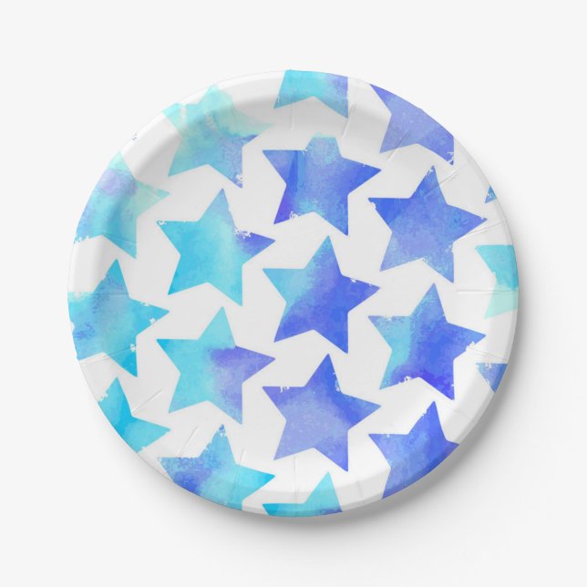 Prato De Papel Padrão de estrelas (Frente)