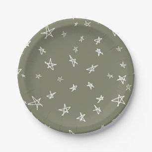 Prato De Papel Padrão de estrelas