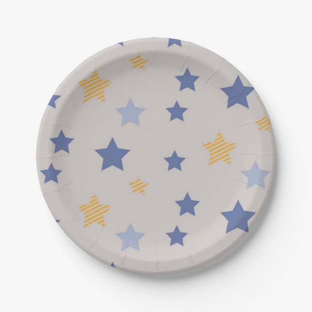 Prato De Papel Padrão de estrelas (Frente)