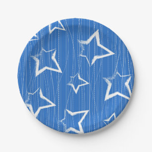 Prato De Papel Padrão de estrelas