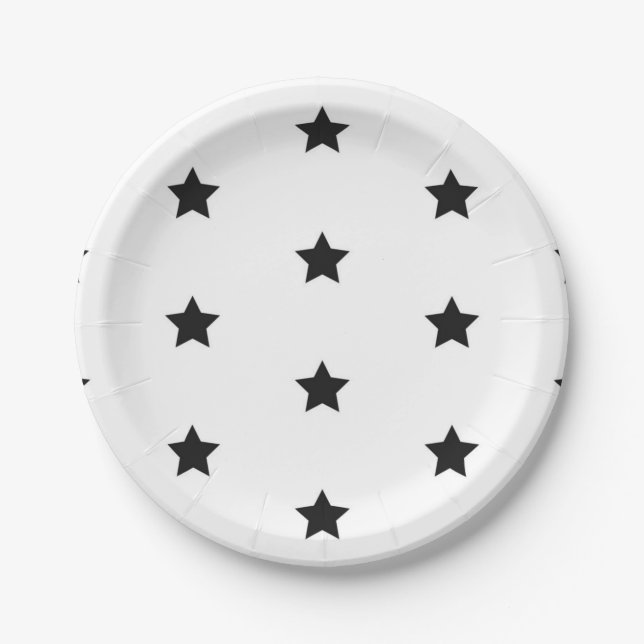 Prato De Papel Padrão de estrelas (Frente)