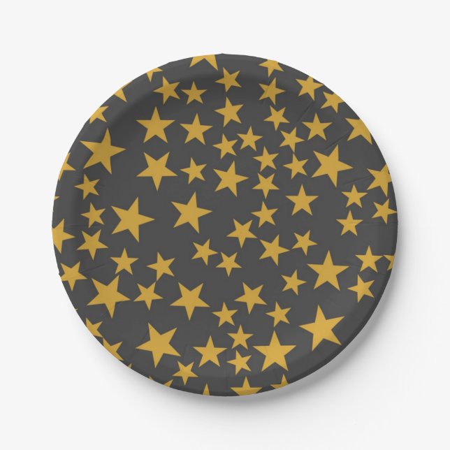 Prato De Papel Padrão de estrelas (Frente)
