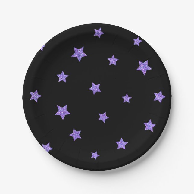 Prato De Papel Padrão de estrelas (Frente)