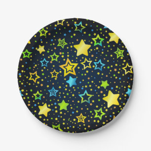 Prato De Papel Padrão de estrelas
