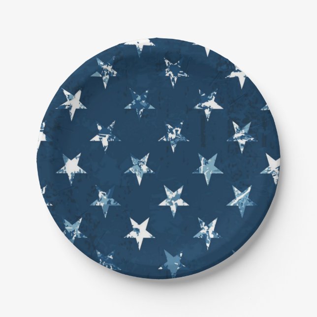 Prato De Papel Padrão de estrelas (Frente)