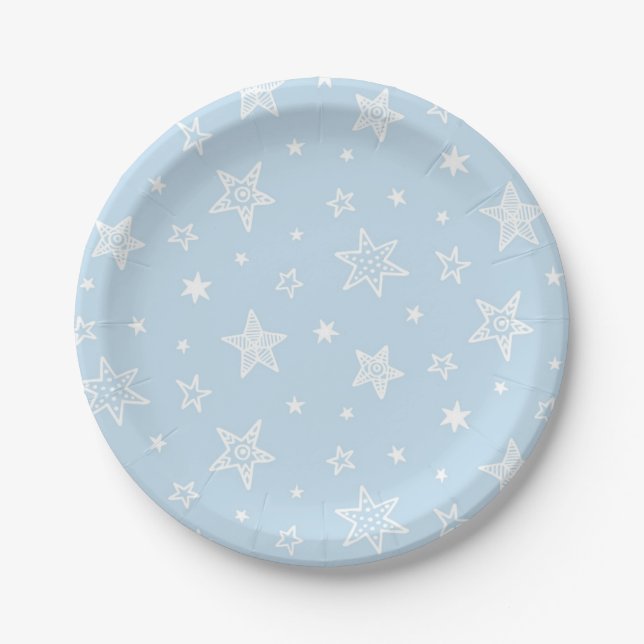 Prato De Papel Padrão de estrelas (Frente)