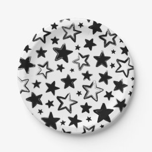 Prato De Papel Padrão de estrelas