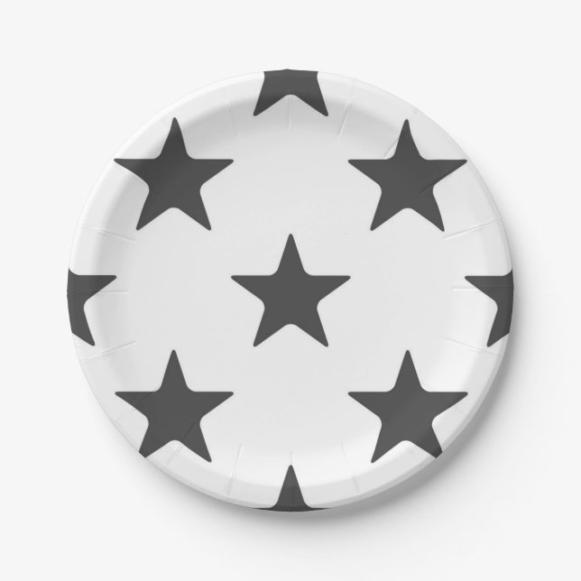 Prato De Papel Padrão de estrelas (Frente)