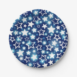 Prato De Papel Padrão de estrelas