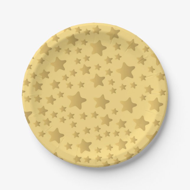 Prato De Papel Padrão de estrelas (Frente)