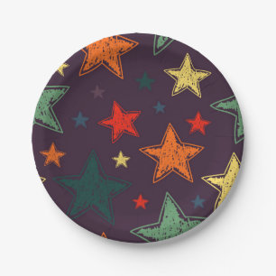 Prato De Papel Padrão de estrelas