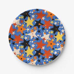 Prato De Papel Padrão de estrelas