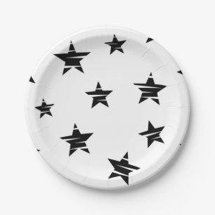 Prato De Papel Padrão de estrelas