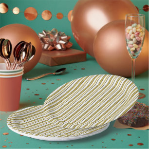 Prato De Papel Padrão de faixas de renda de ouro branco