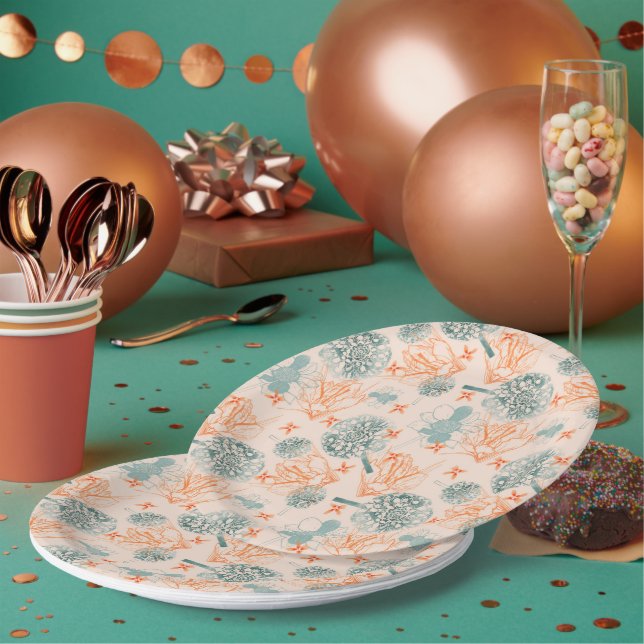 Prato De Papel Padrão de felicidade botânica (Múltiplo)
