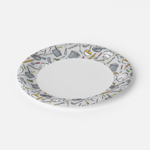 Prato De Papel Padrão de ferramentas de cozinha