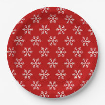 Padrão de Flocos de Neve Vermelho Natal