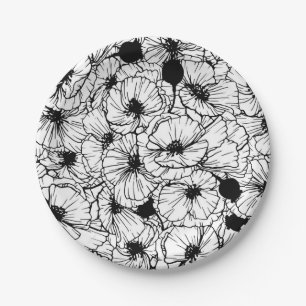 Prato De Papel Padrão de flores