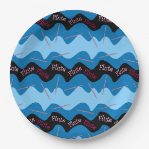 Prato De Papel Padrão de Fluto Rosa