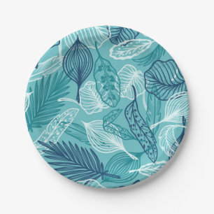 Prato De Papel Padrão de folhas