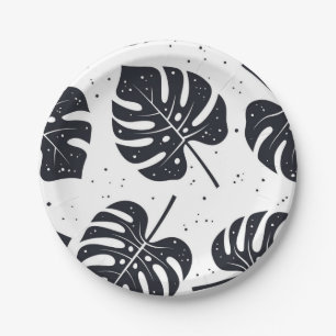 Prato De Papel Padrão de folhas