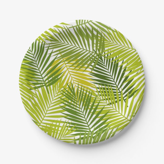Prato De Papel Padrão de folhas (Frente)