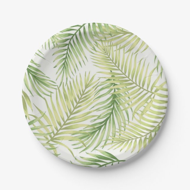 Prato De Papel Padrão de folhas (Frente)