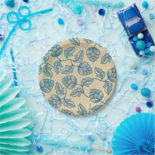 Prato De Papel Padrão de Folhas de Lúpulo Vintage Clássico
