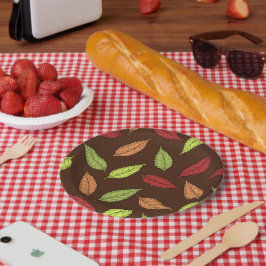 Prato De Papel Padrão De Folhas, Folhas Coloridas, Folhas De Outo