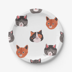 Prato De Papel Padrão de gato
