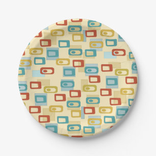 Prato De Papel Padrão de Geo Pod Moderno e Cheerful do meio sécul