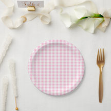 Padrão de Gingham Branco e Rosa Elegante