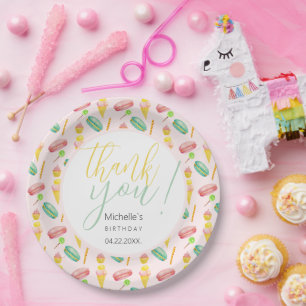 Prato De Papel Padrão de Ilustração de Aquarela de Festa de Verão