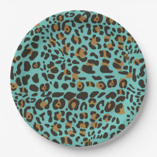 Prato De Papel Padrão de Impressão Animal Leopardo Jaguar