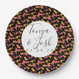 Prato De Papel Padrão de Impressão de Guepardo Colorido para Casa