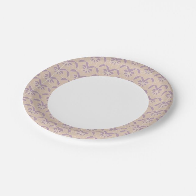 Prato De Papel Padrão de lavanda invertido (Inclinado)