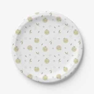 Prato De Papel Padrão de Maçãs Felizes - Placas de Papel