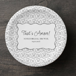 Prato De Papel Padrão de Massa Que Amore Casamento Italiano Chá d