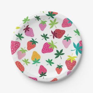 Prato De Papel Padrão de morango