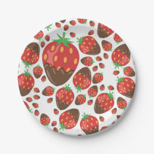 Prato De Papel Padrão de morango