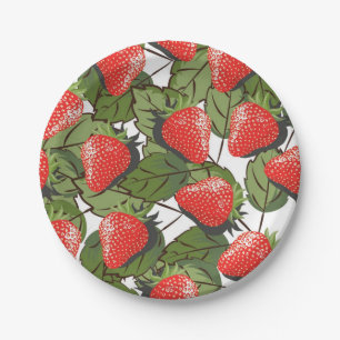 Prato De Papel Padrão de morango