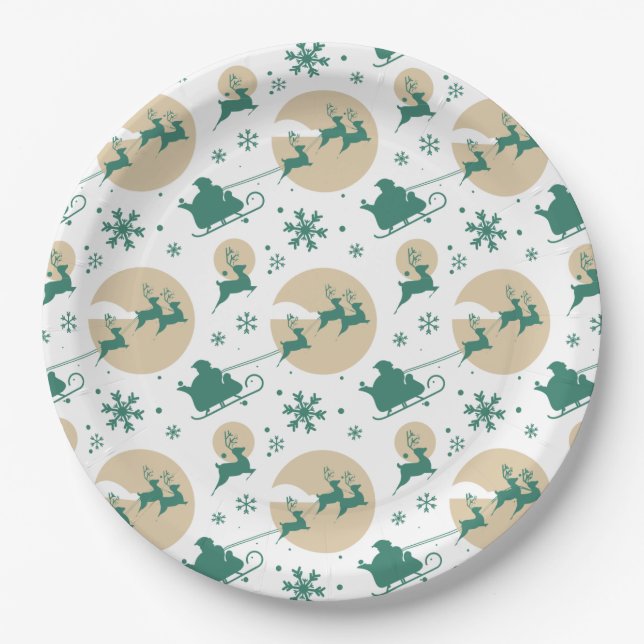 Prato De Papel Padrão de Natal 118 (Frente)