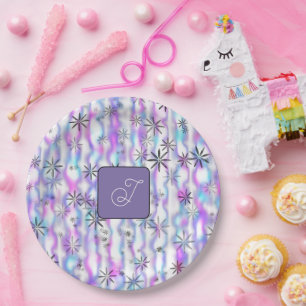 Prato De Papel Padrão de Ondas Estrela Sonhadora Personalizado