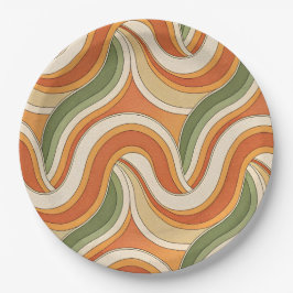 Prato De Papel Padrão de ondas mágicas