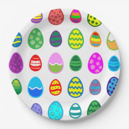 Prato De Papel Padrão de Ovos de Páscoa