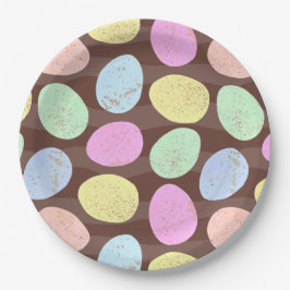 Prato De Papel Padrão de Ovos de Páscoa Doces