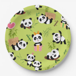 Prato De Papel Padrão de Panda 3